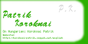 patrik koroknai business card